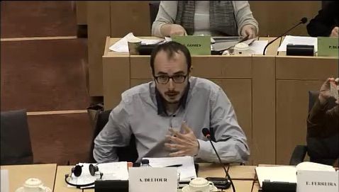 Antoine speaking at the European Parliament