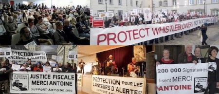 Patchwork de photos de la mobilisation citoyenne autour d’Antoine