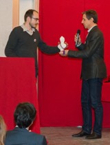 Antoine Deltour being awarded Anticor's Ethical Prize