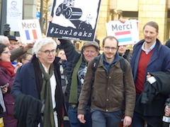 Antoine and his lawyers, arriving at the first hearing